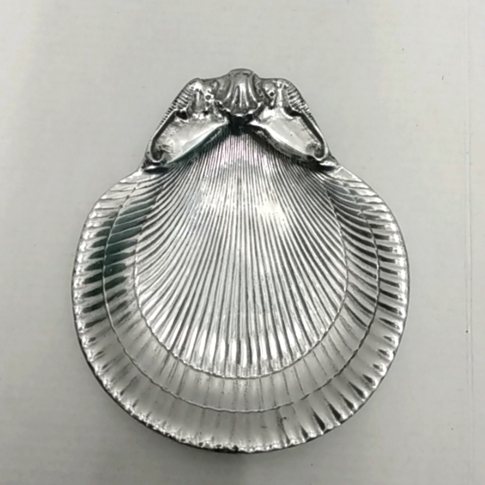 Arthur Court Designs Vintage 1978 Seahorses Scallop Tray Dish